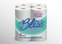 Bliss 2 Ply Kitchen Towel 4 Pack