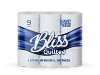 Bliss Double Quilted Luxury Toilet Roll 9 Pack